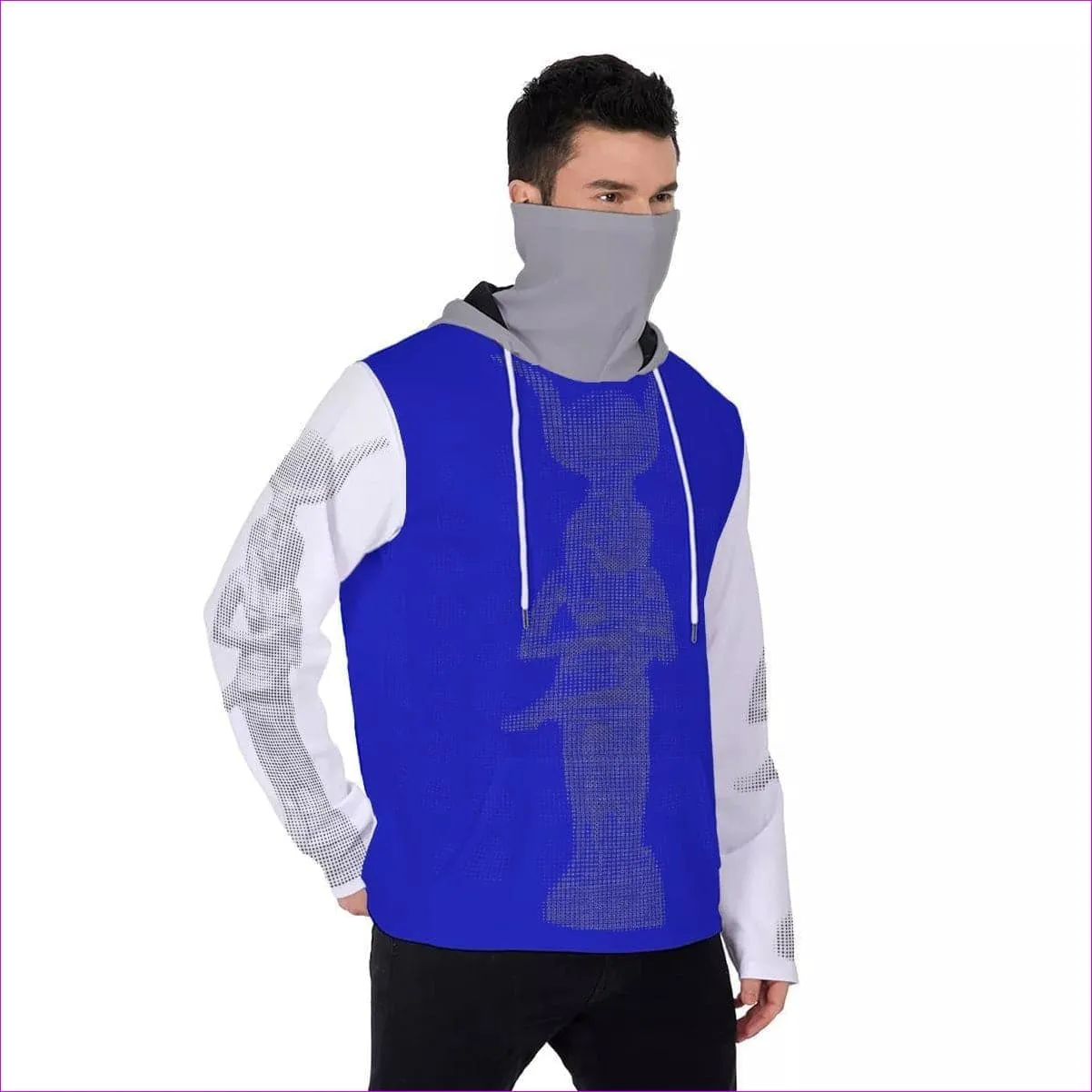 Isis Men's Pullover Hoodie With Mask - Blue