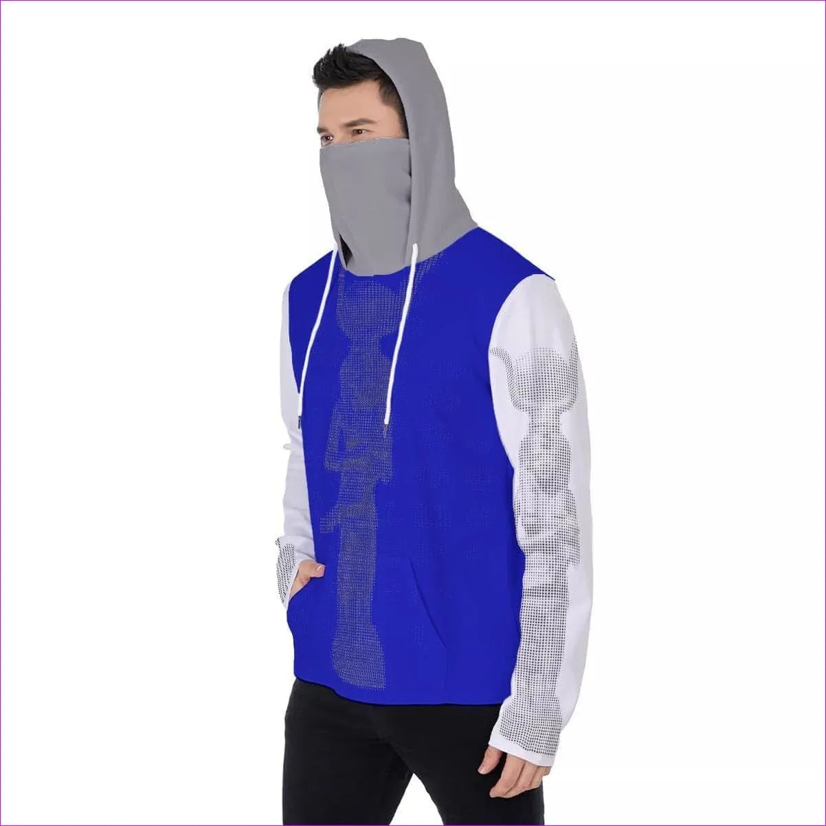 Isis Men's Pullover Hoodie With Mask - Blue