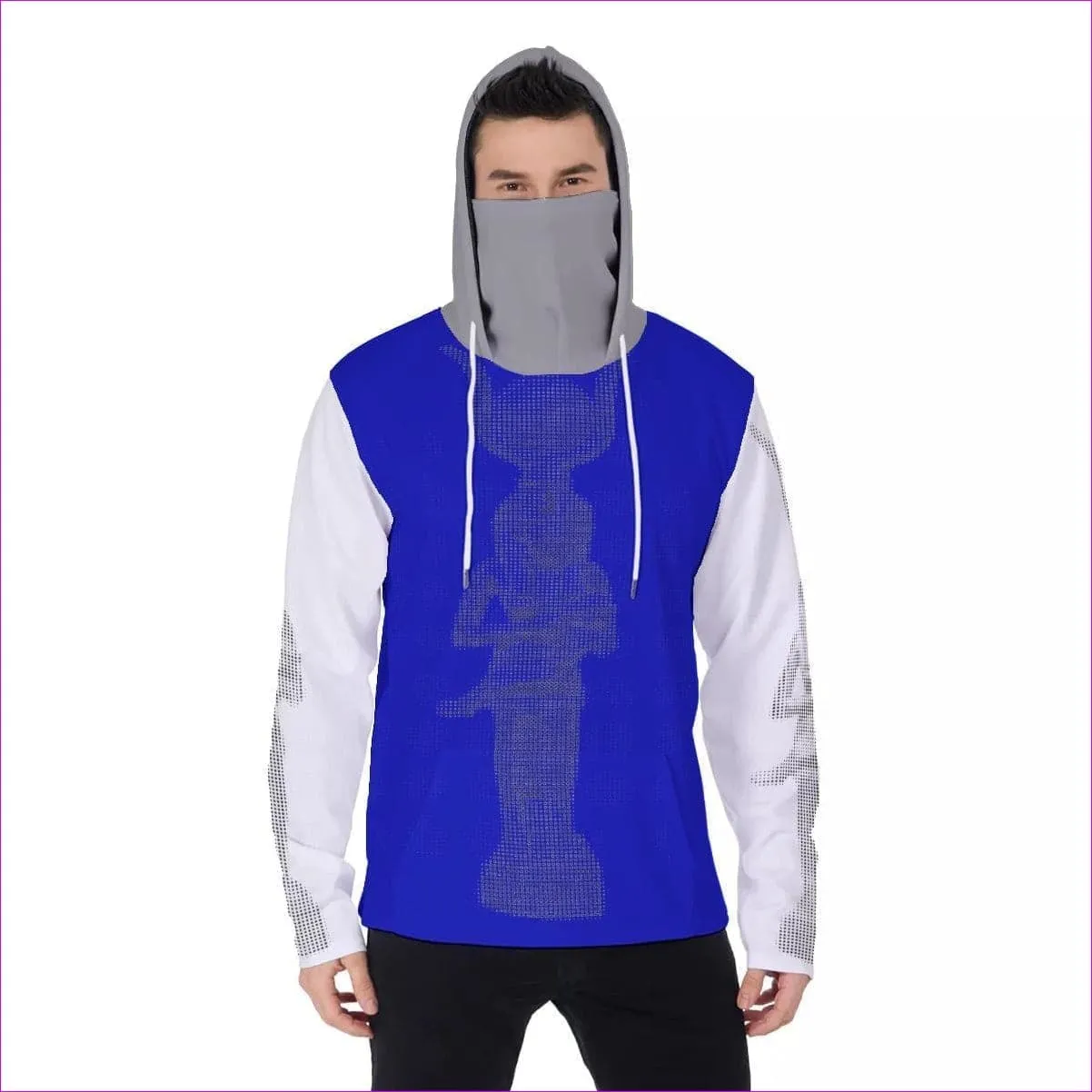 Isis Men's Pullover Hoodie With Mask - Blue