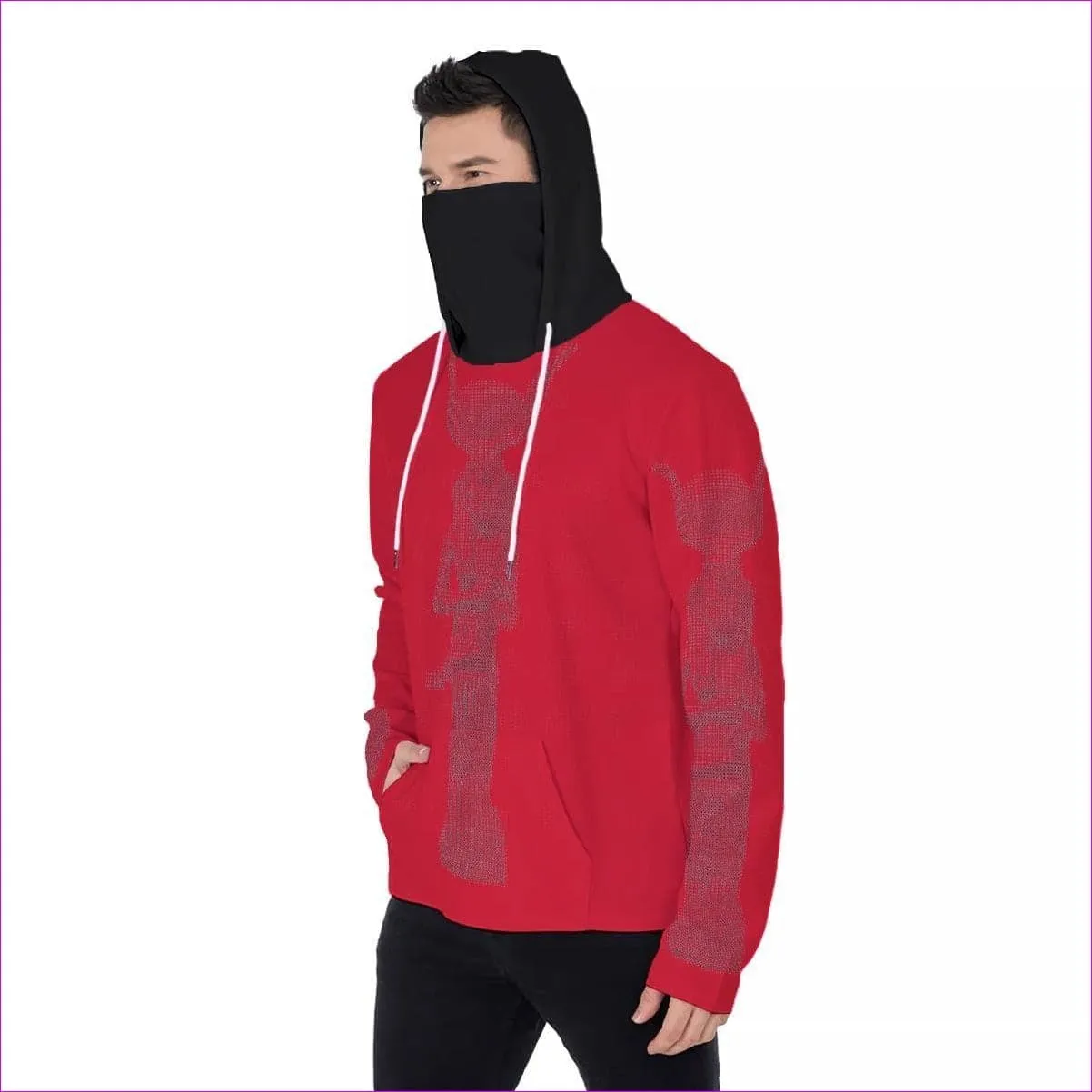 Isis Men's Pullover Hoodie With Mask - Red