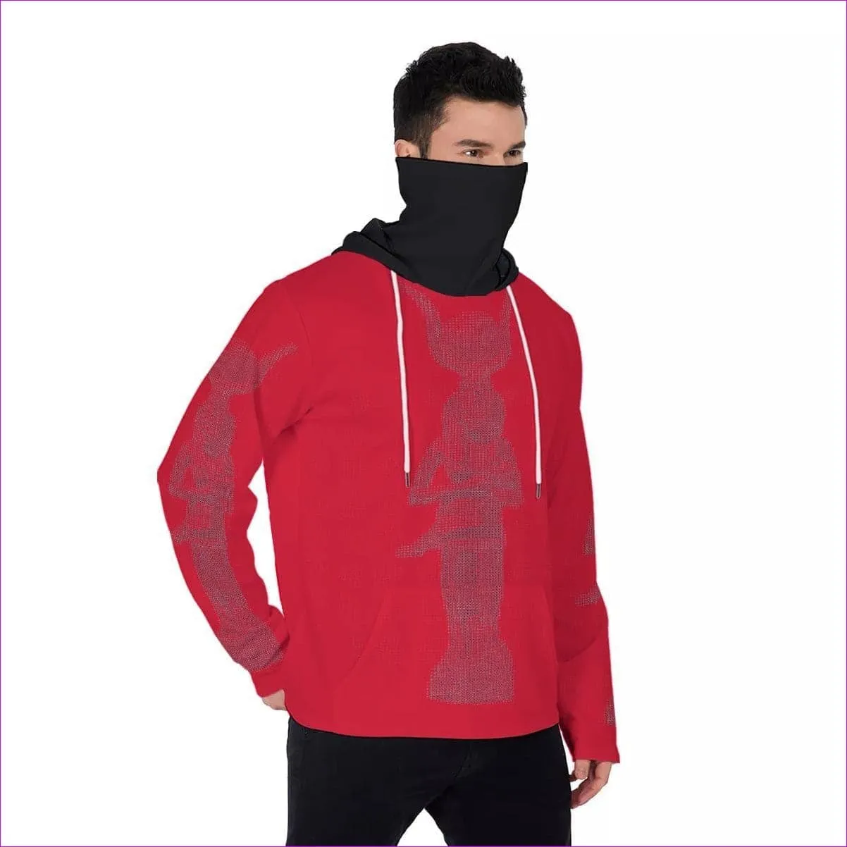 Isis Men's Pullover Hoodie With Mask - Red