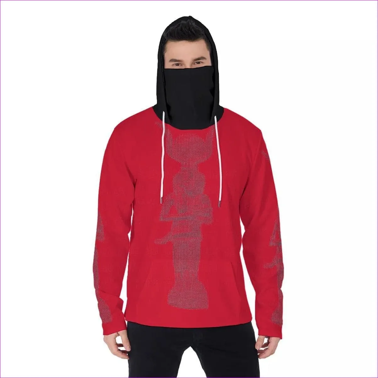 Isis Men's Pullover Hoodie With Mask - Red