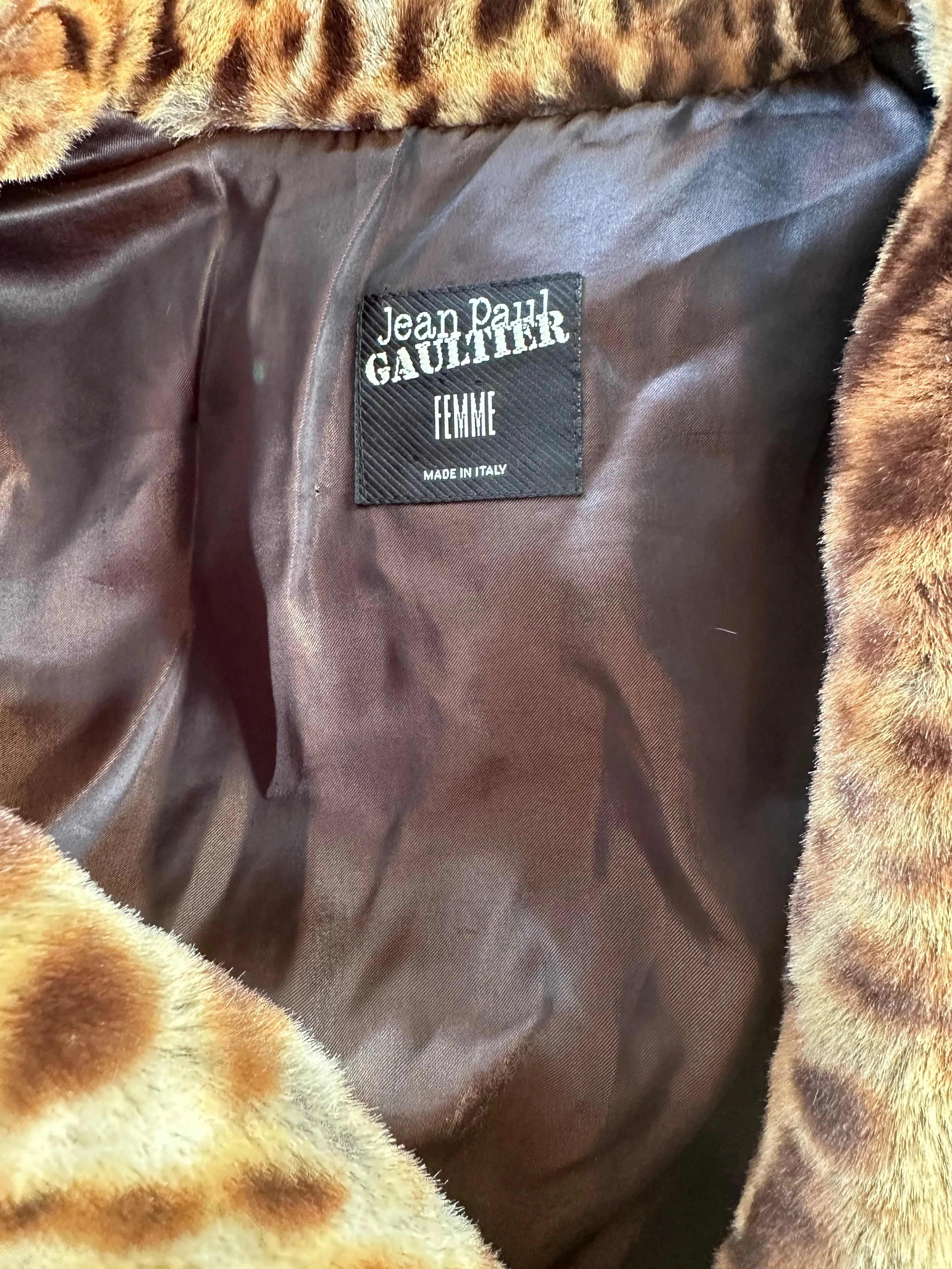 Jean Paul Gaultier FW 2019 Leopard Faux Fur Printed Coat