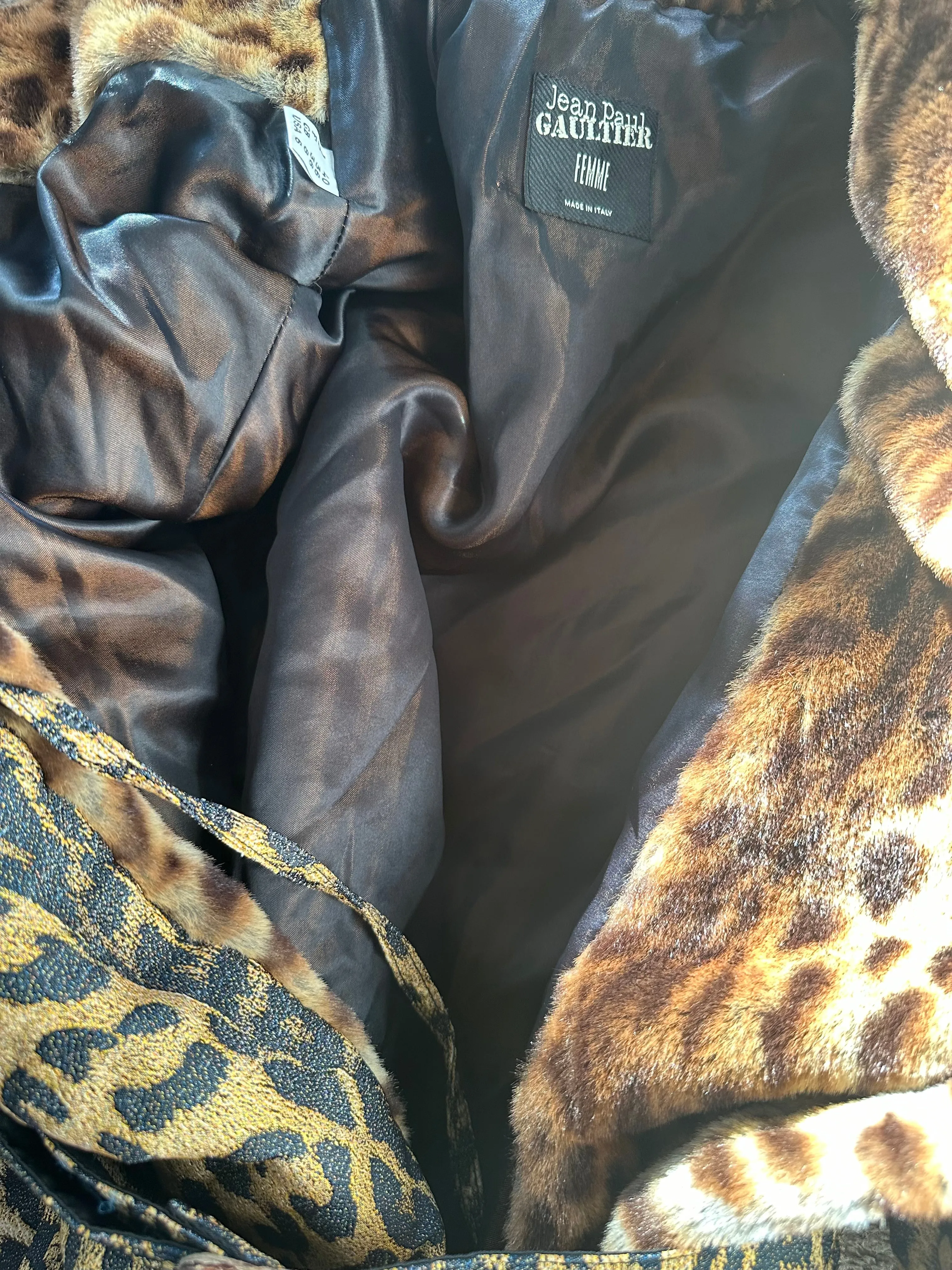 Jean Paul Gaultier FW 2019 Leopard Faux Fur Printed Coat