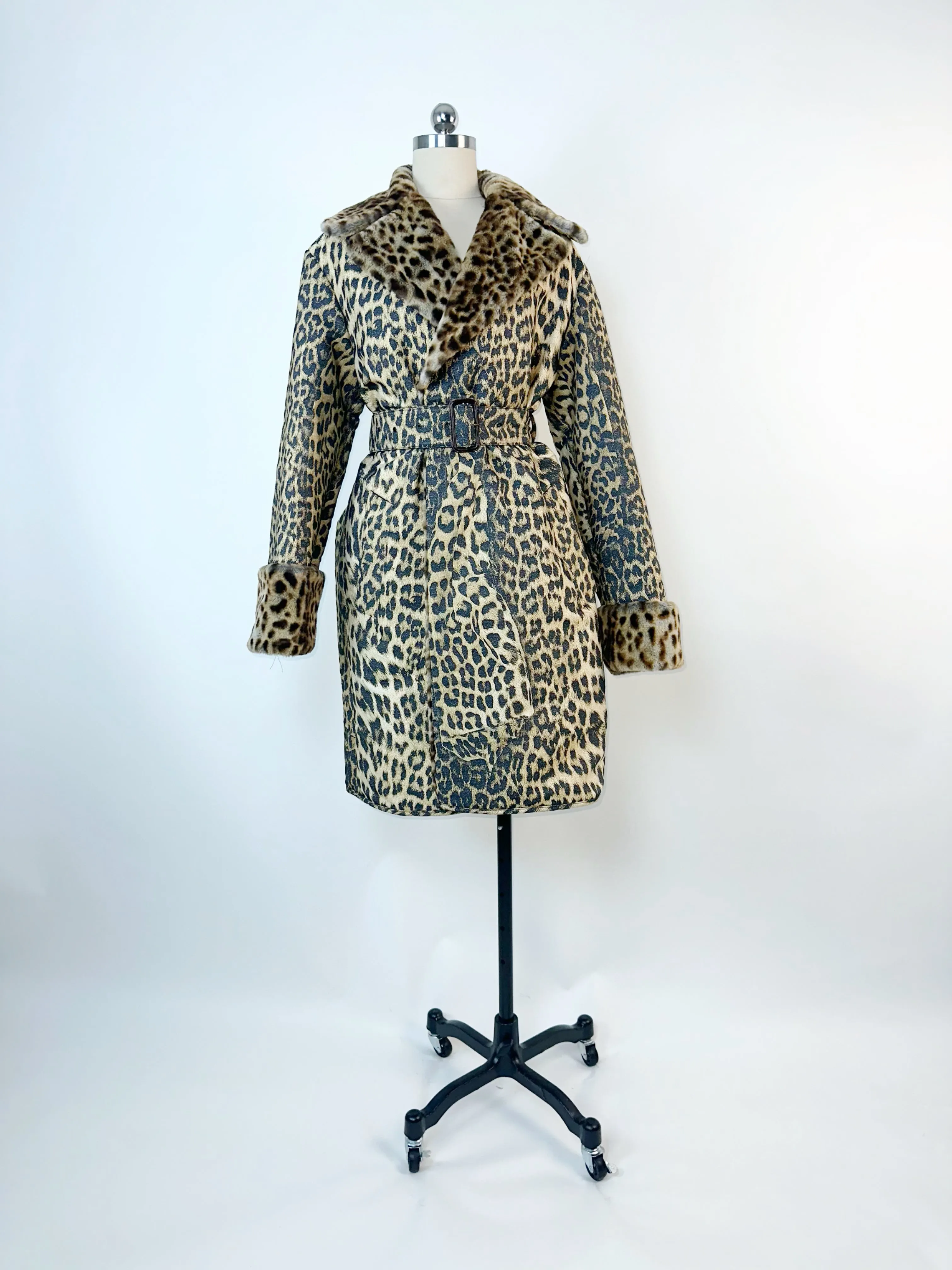 Jean Paul Gaultier FW 2019 Leopard Faux Fur Printed Coat