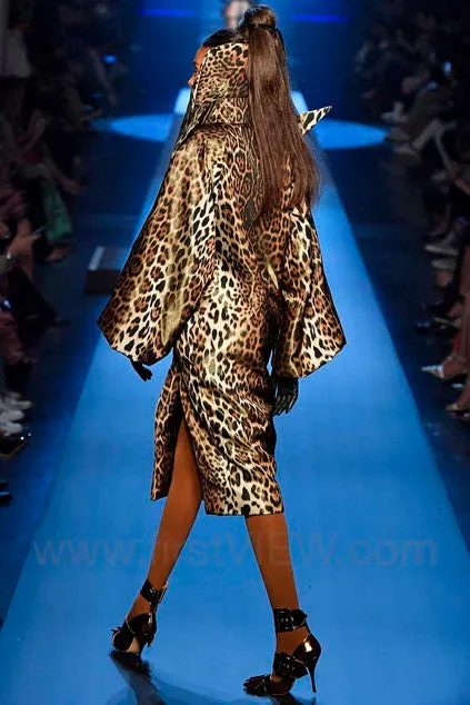 Jean Paul Gaultier FW 2019 Leopard Faux Fur Printed Coat