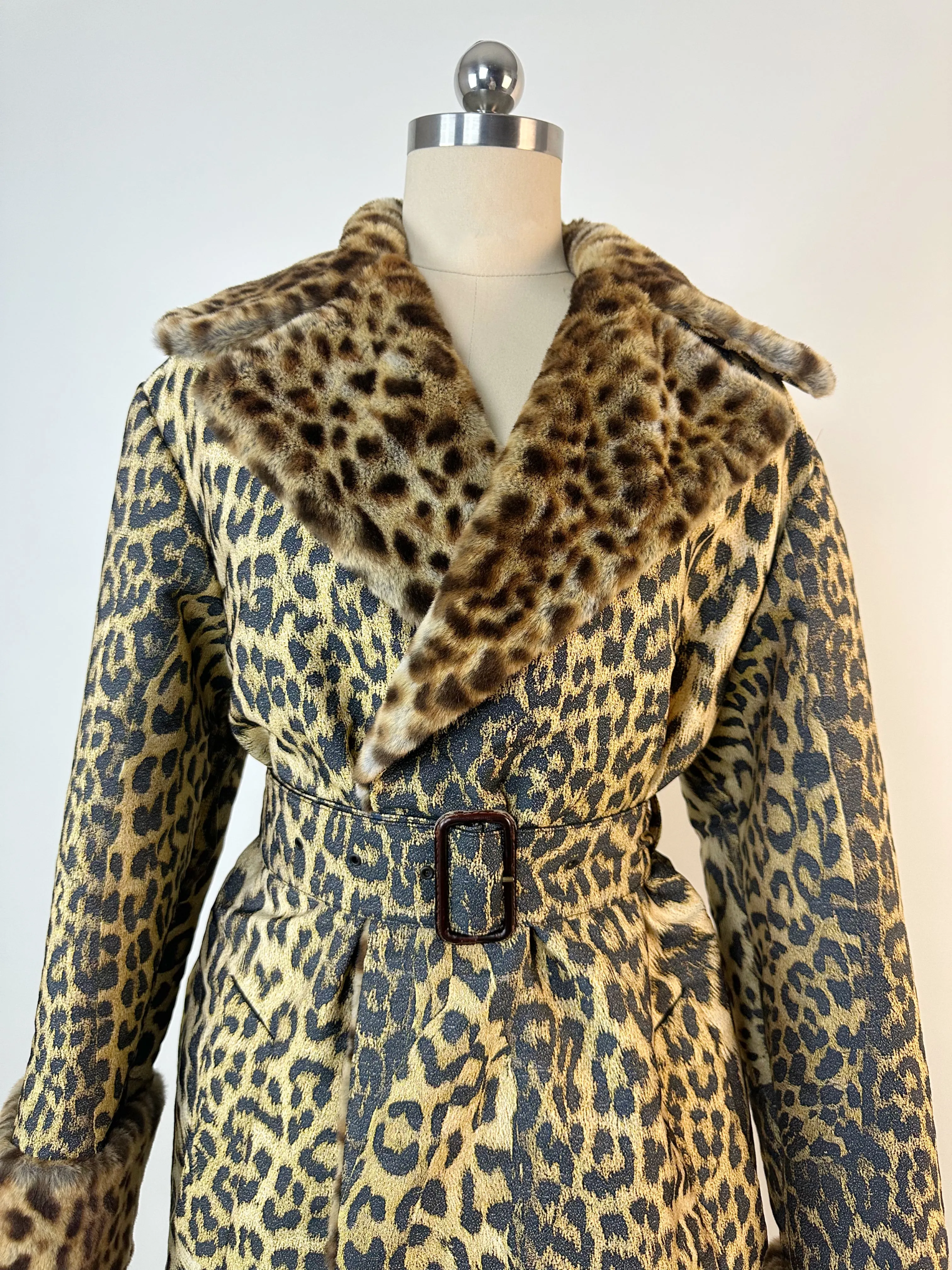 Jean Paul Gaultier FW 2019 Leopard Faux Fur Printed Coat