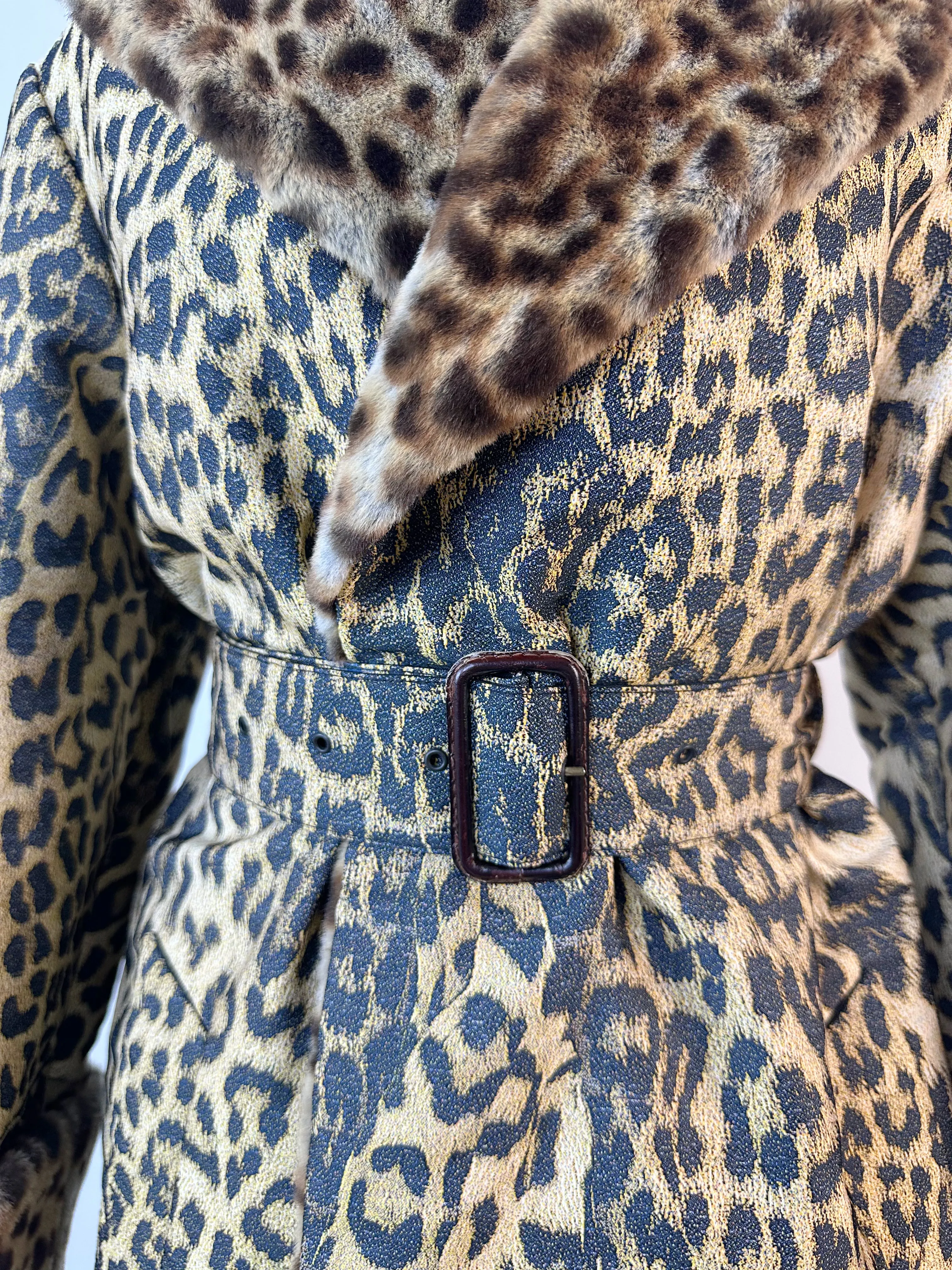 Jean Paul Gaultier FW 2019 Leopard Faux Fur Printed Coat