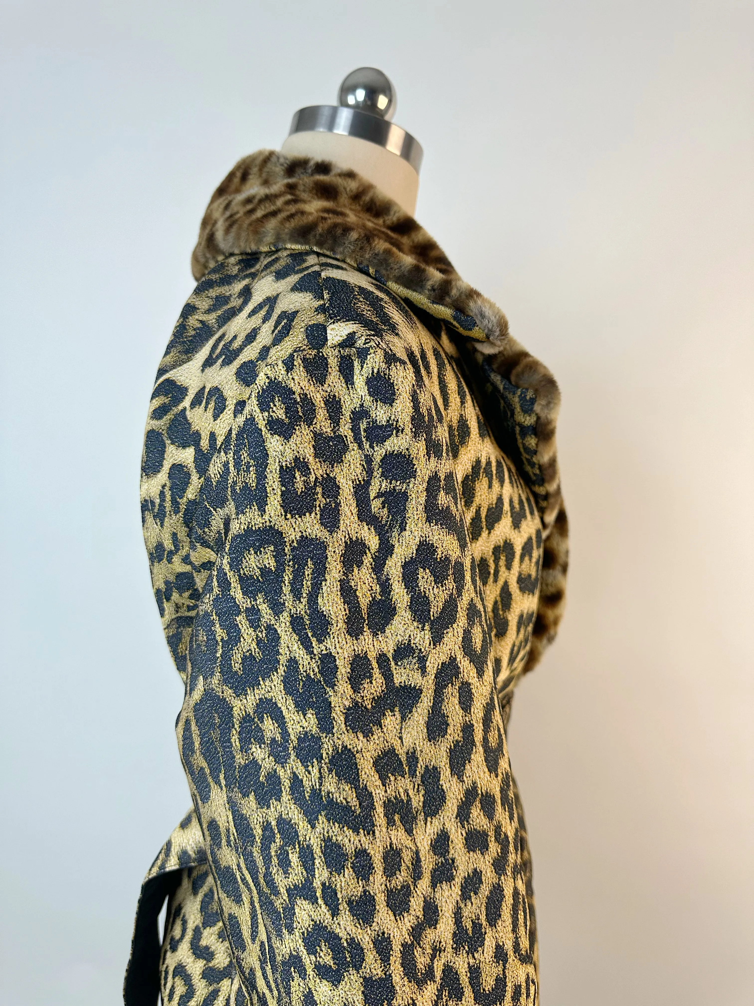 Jean Paul Gaultier FW 2019 Leopard Faux Fur Printed Coat