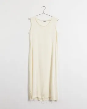 Jil Sander raw edge slip dress, butter, 8