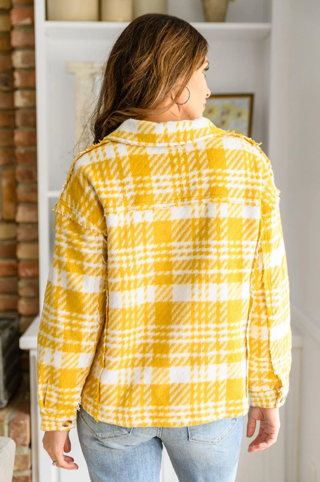 Jodifl Button Down Yellow Plaid Shacket