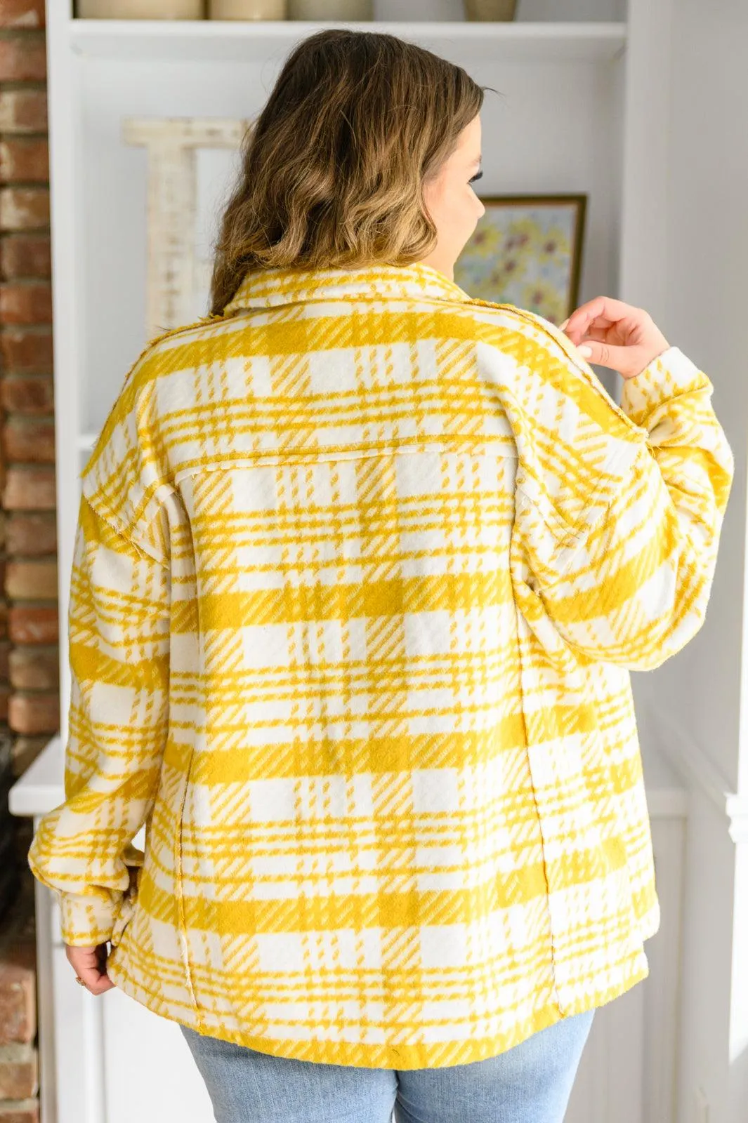 Jodifl Button Down Yellow Plaid Shacket