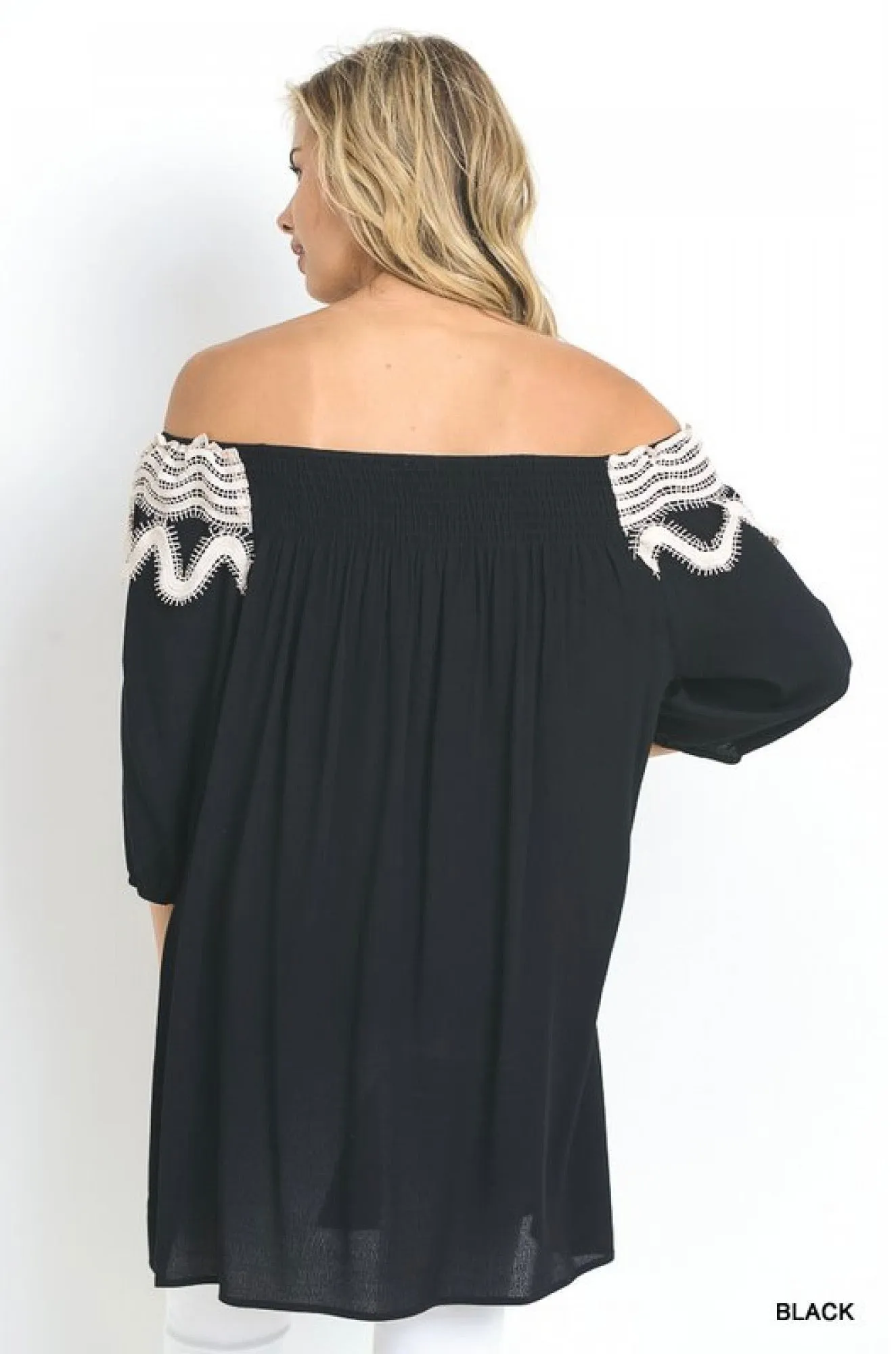 Jody Crochet Yoke Tunic Top