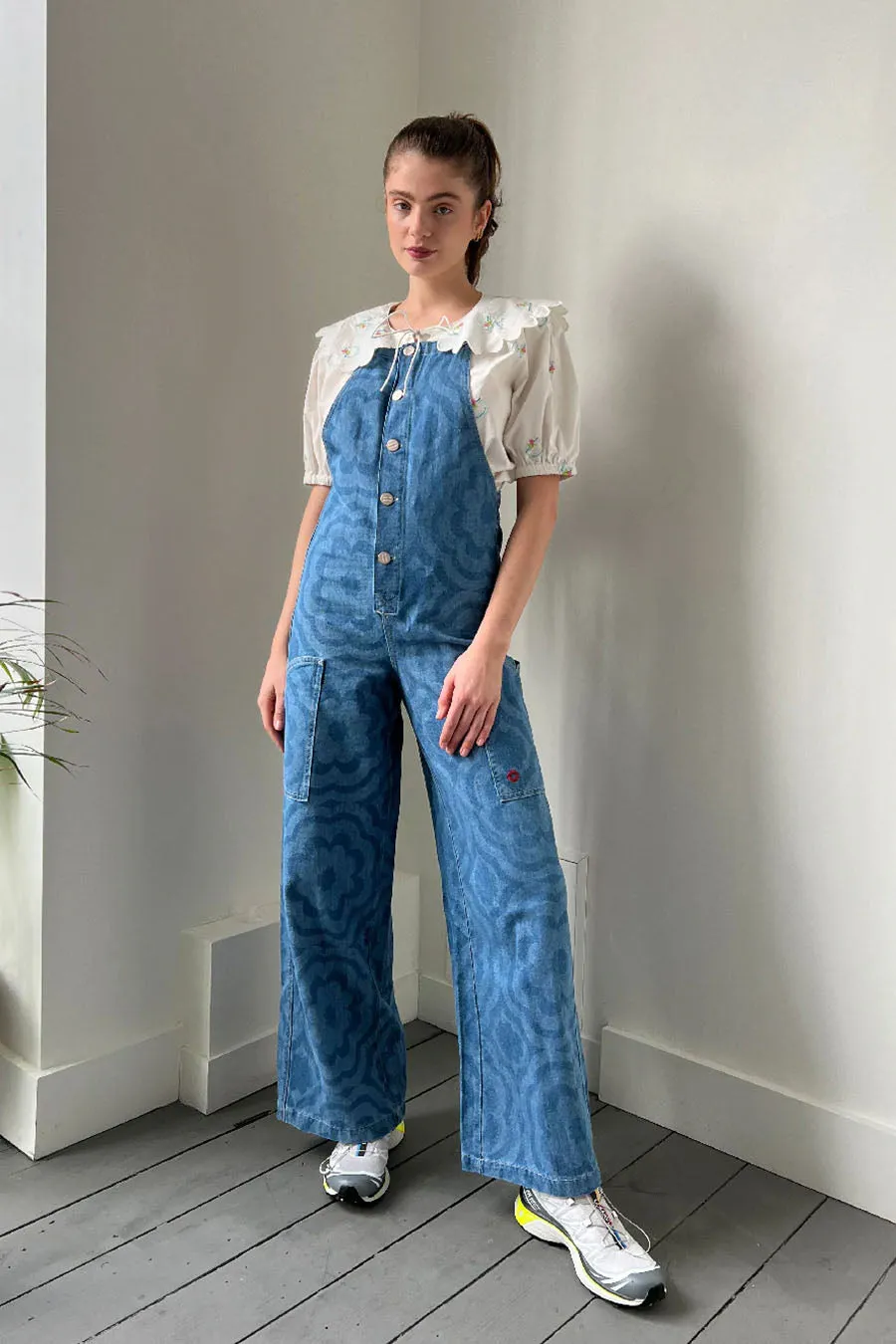 Joy Jumpsuit - Laser Flower Blue