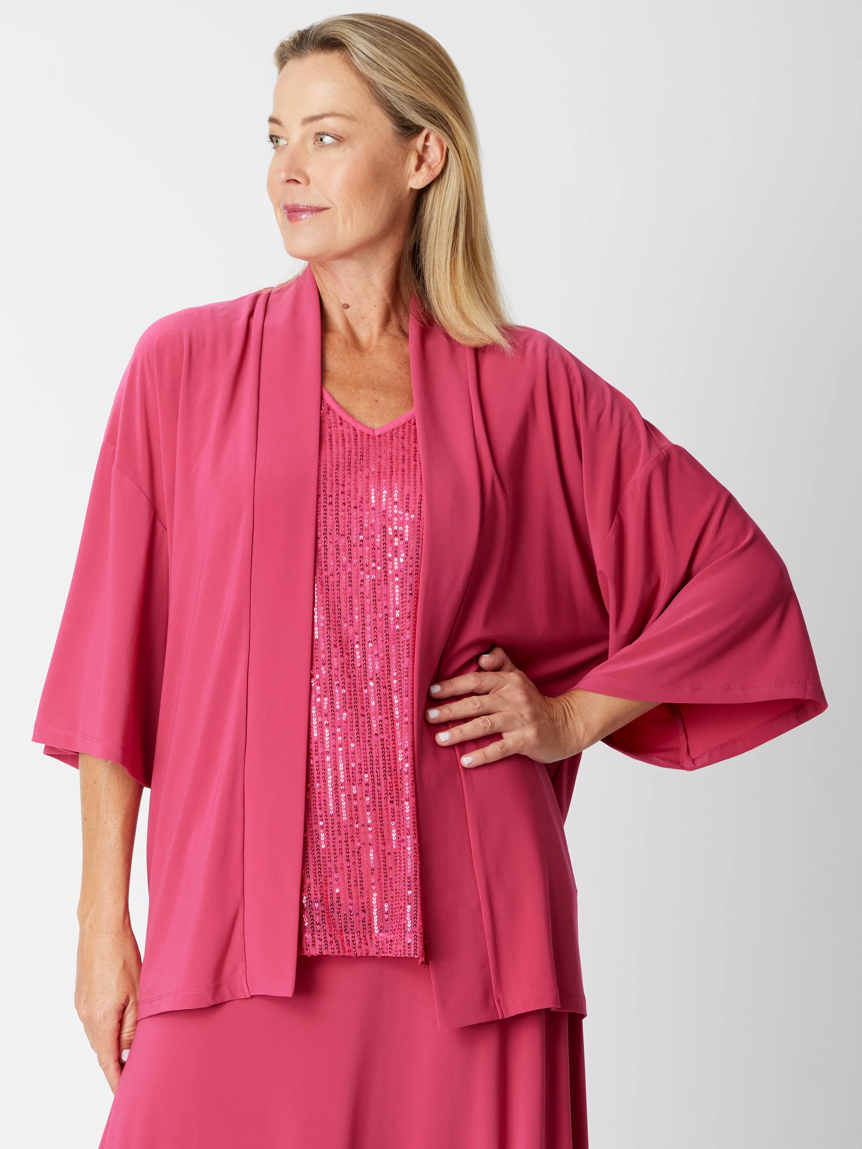 Kimono Jersey Jacket - 30565 Hotpink