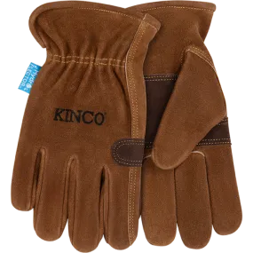 Kinco Hydroflector™ Water-Resistant Premium Suede Cowhide Driver With Double-Palm Extra Large Brown