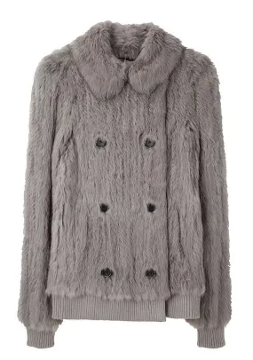 Knitted Rabbit Fur Coat