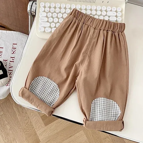 Korean Style Solid Color Cowboy Casual Fashion Pants Kids Elastic Waist Trousers Spring Autumn Baby Girls Boys Jeans