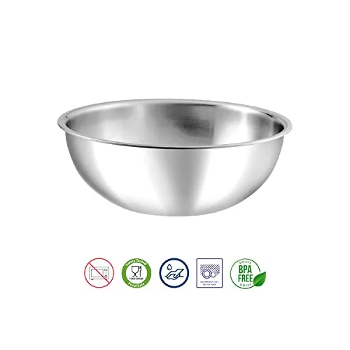 Kraft Futuretec Triply Stainless Steel Cookware Tasla - 0.9 Litre, 16cm / 2.5 mm Thick Extra Deep Tasra/Kadhai for Cooking/Induction Bottom, Gas Base / 5 Years Warranty