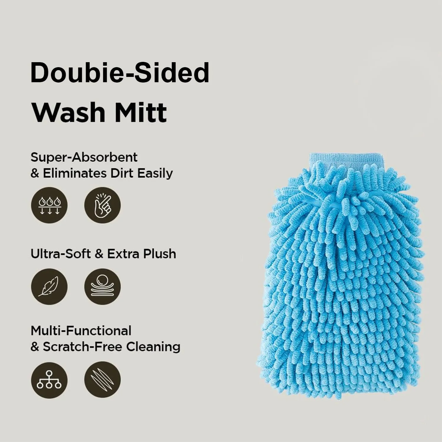 Kuber Industries Gloves | Microfiber Cleaning Gloves | Chenille Mitts for Kitchen | Hand Duster for Kitchen | Hand Gloves for Car | Double Sided Gloves | SHXNEFSST2 | Pack of 8 | Blue