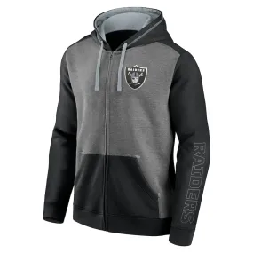 Las Vegas Raiders Fanatics Branded Expansion Full-Zip Hoodie-Heathered Charcoal/Black