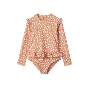 Liewood Sille Swimsuit with Longsleeves | Leo Spots /Tuscany Rose