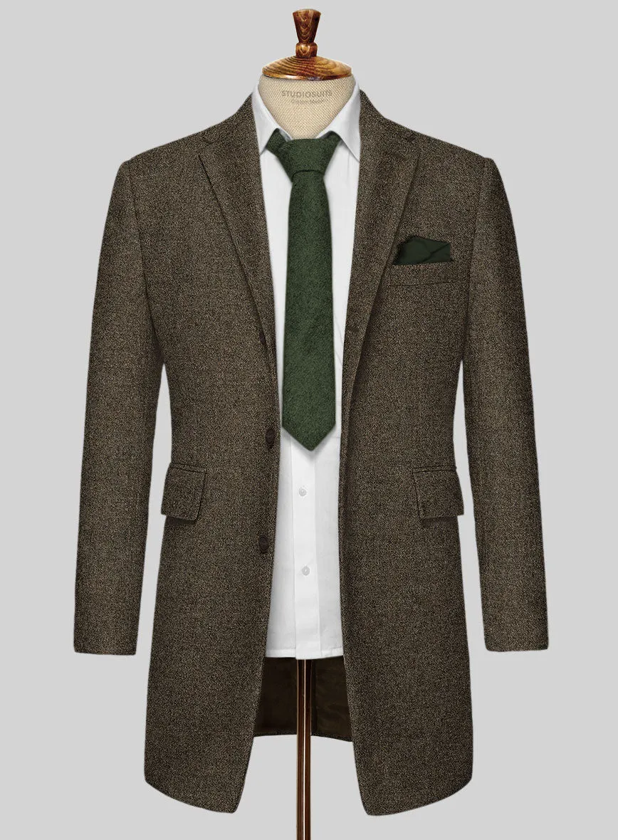 Light Weight Rust Brown Tweed Overcoat