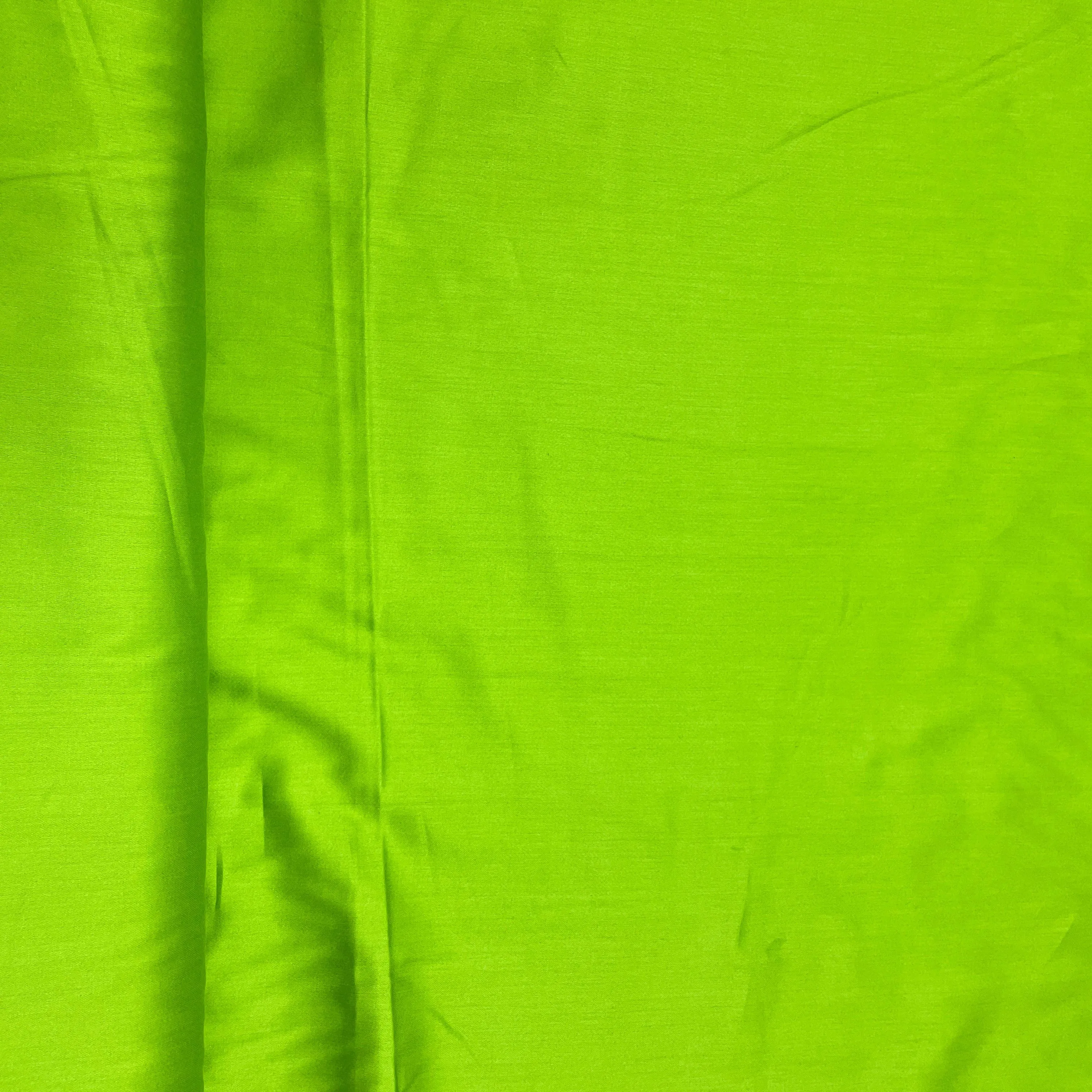 Lime Green Solid Cotton Satin Fabric