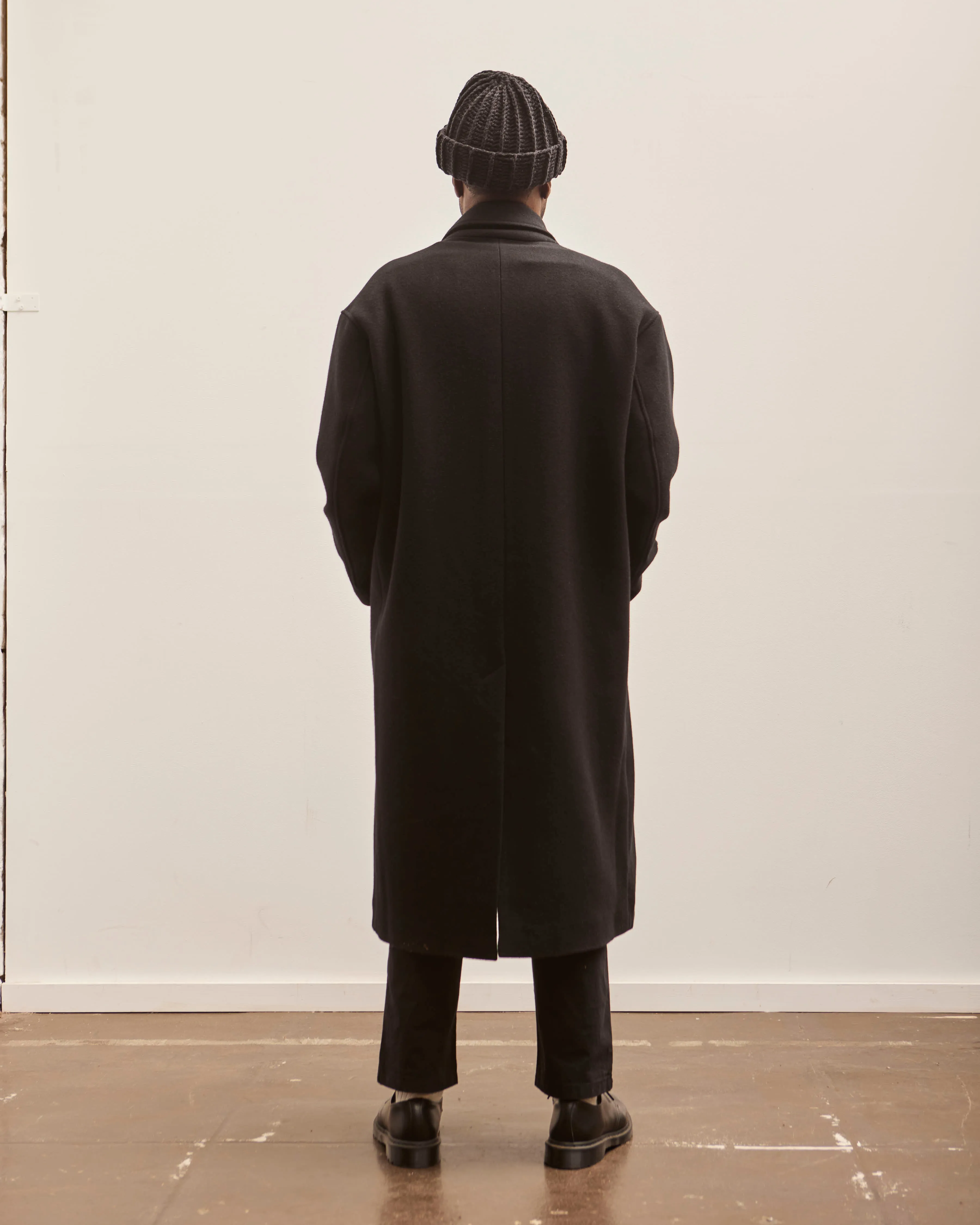 Lownn Wool Overcoat, Black