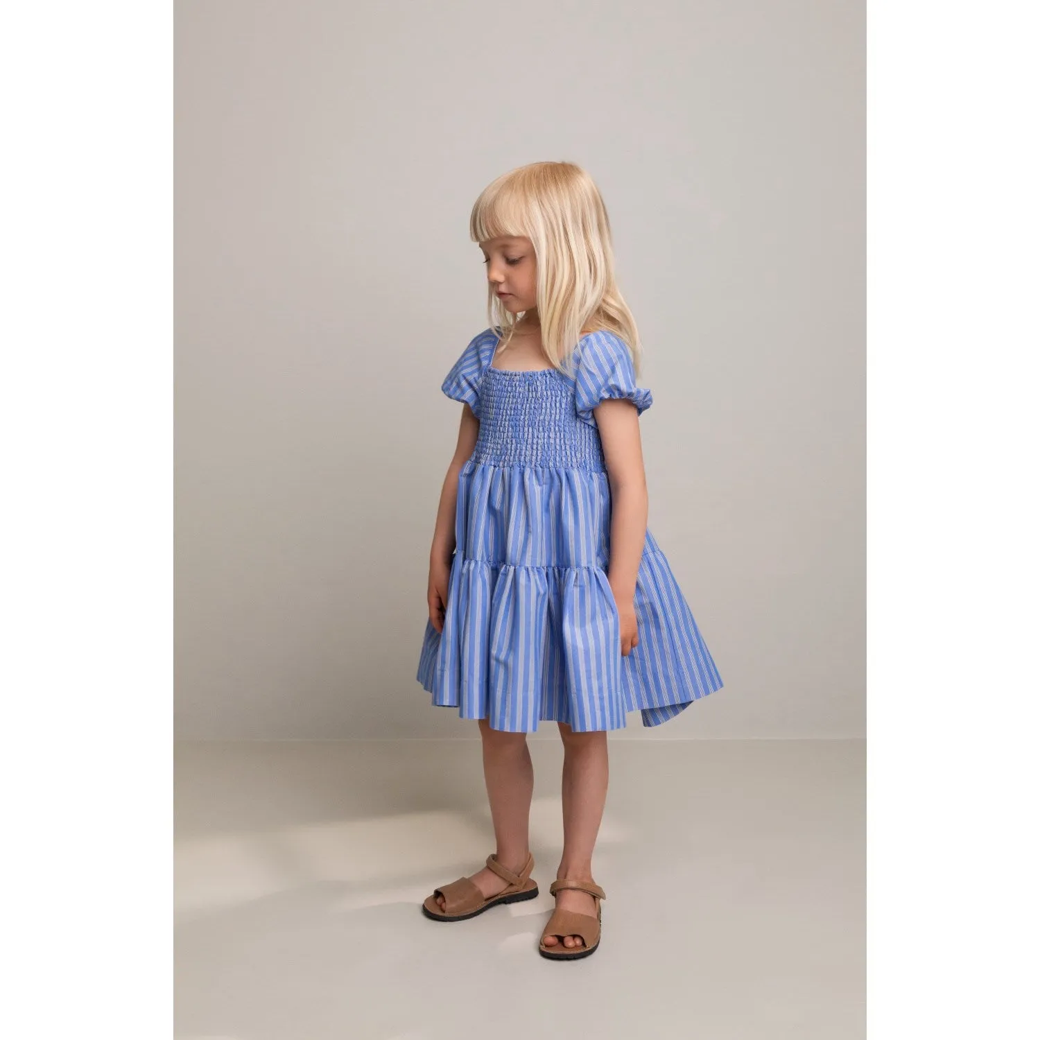 MarMar Smooth Cotton Cornflower Stripe Dyman Dress