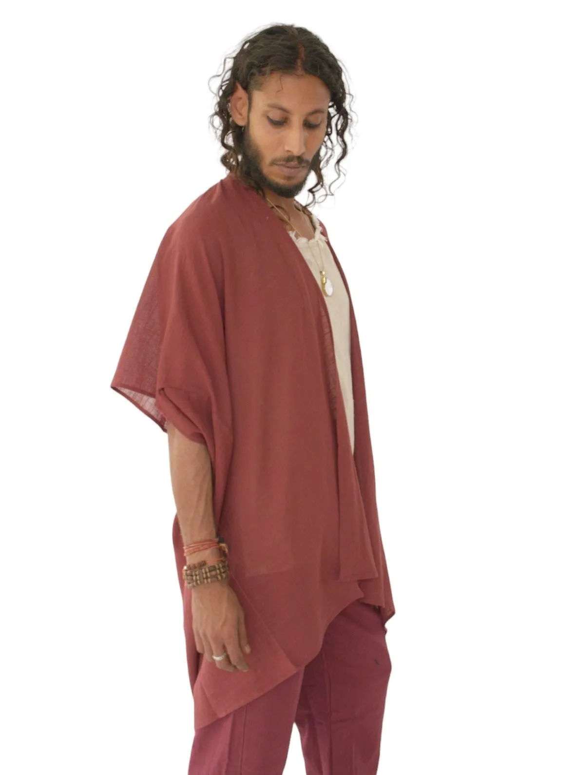 Maroon Organic Cotton Shrug