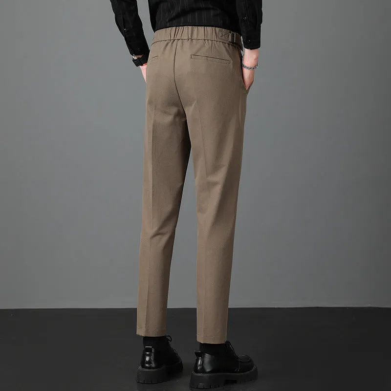 Men's Casual Business Elastic Waist Trousers