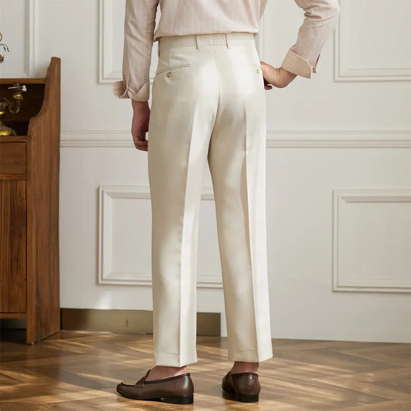 Men's Elastic Waist Drape Business Casual Slim Fit Trousers