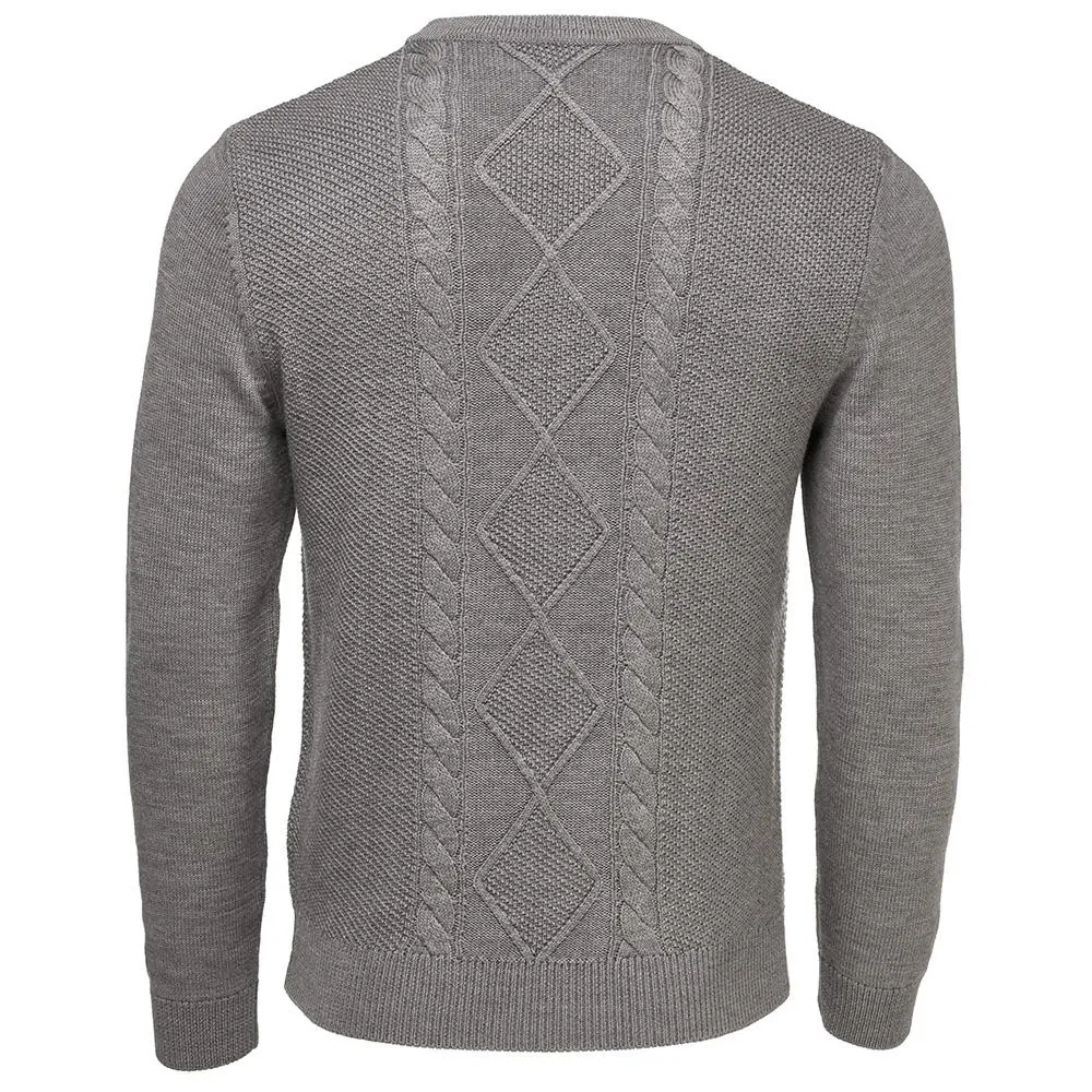 Mens Merino Cable Sweater (Charcoal)