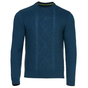 Mens Merino Cable Sweater (Petrol)