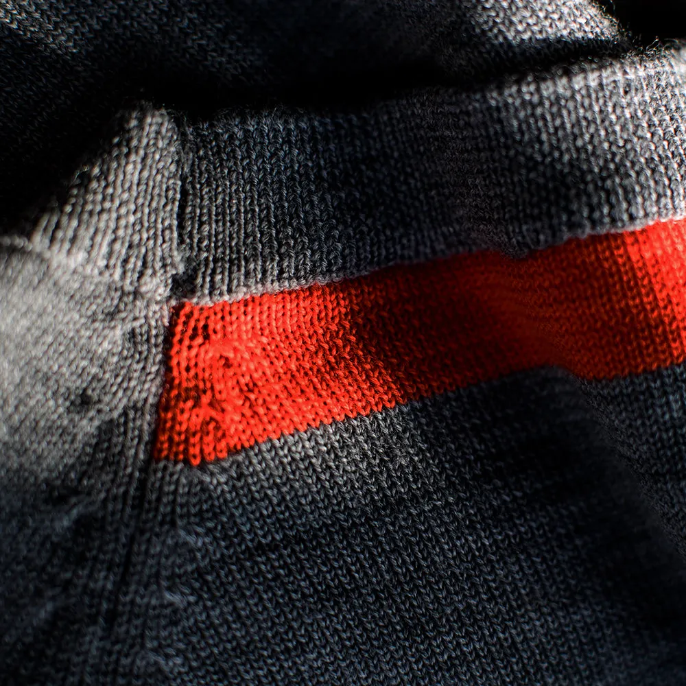 Mens Merino Crew Sweater (Charcoal/Orange)