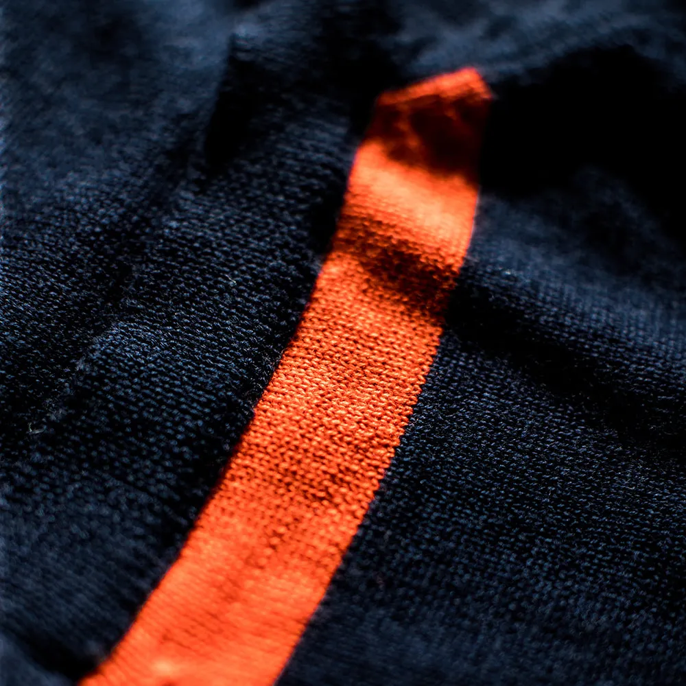 Mens Merino Crew Sweater (Navy/Orange)