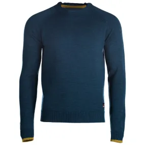 Mens Merino Crew Sweater (Petrol/Lime)