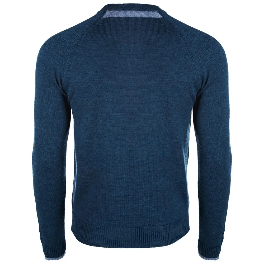 Mens Merino Crew Sweater (Petrol/Sky)