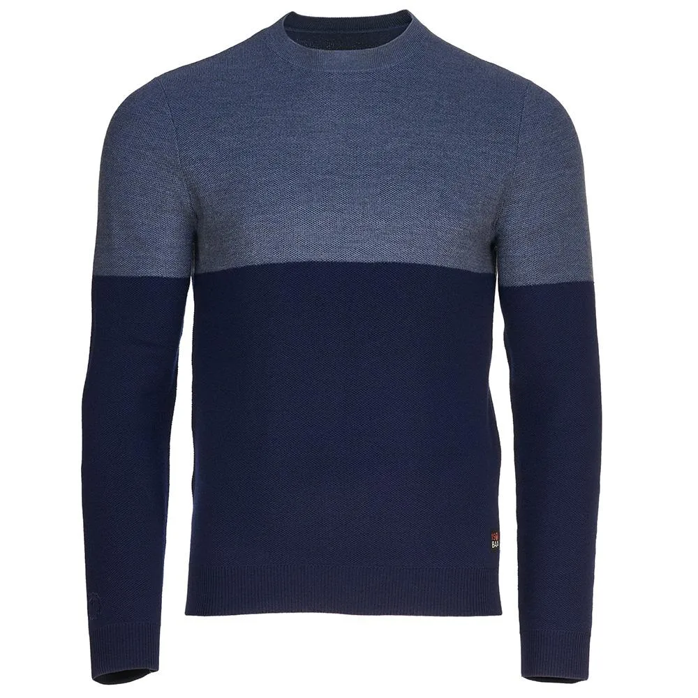 Mens Merino Honeycomb Sweater (Navy/Denim)