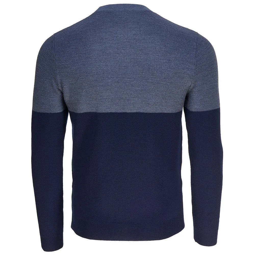 Mens Merino Honeycomb Sweater (Navy/Denim)