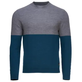 Mens Merino Honeycomb Sweater (Petrol/Charcoal)