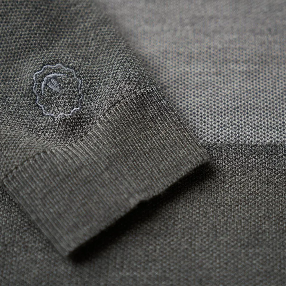 Mens Merino Honeycomb Sweater (Smoke/Charcoal)