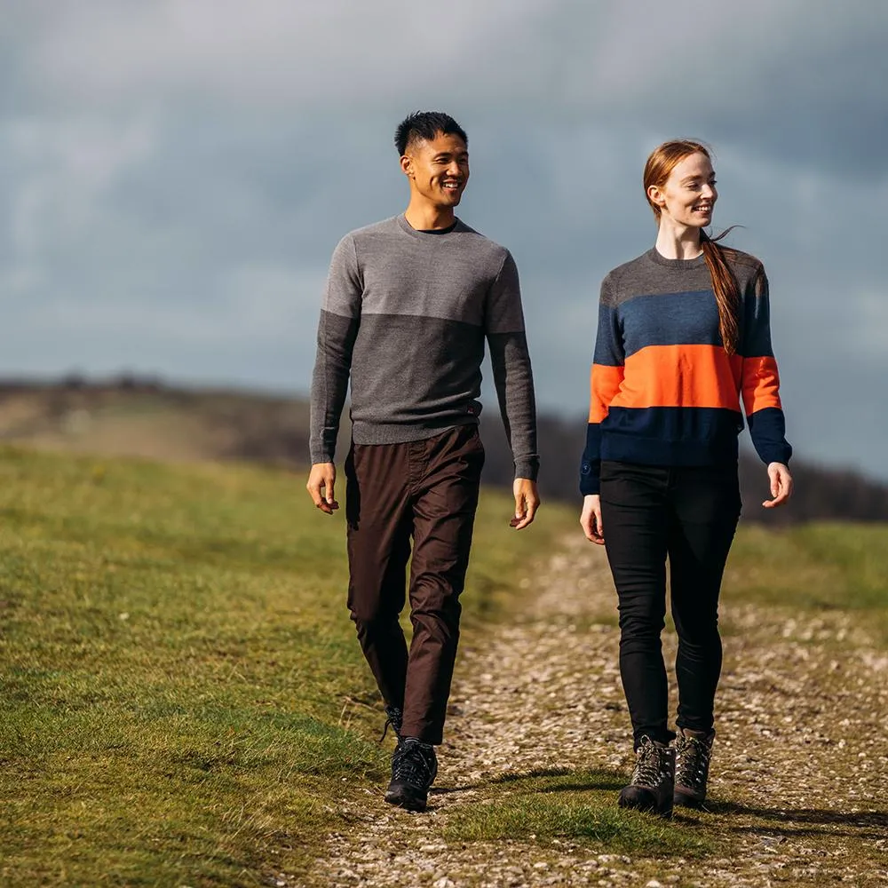 Mens Merino Honeycomb Sweater (Smoke/Charcoal)