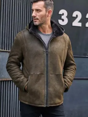 Men's Removable Hooded Fur Coat Oversize Casual Overcoat Short Leather Outwear