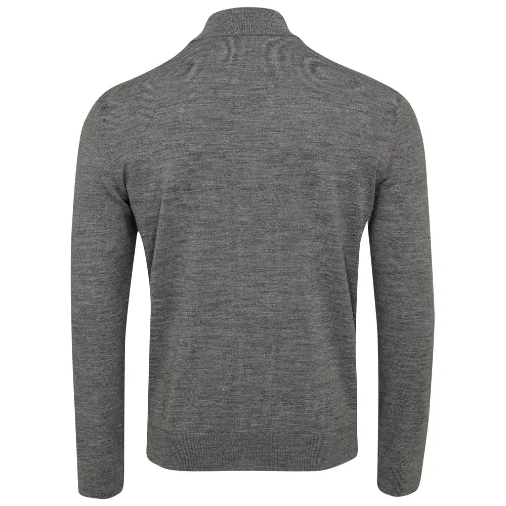 Mens Zip Neck Sweater (Charcoal/Smoke)