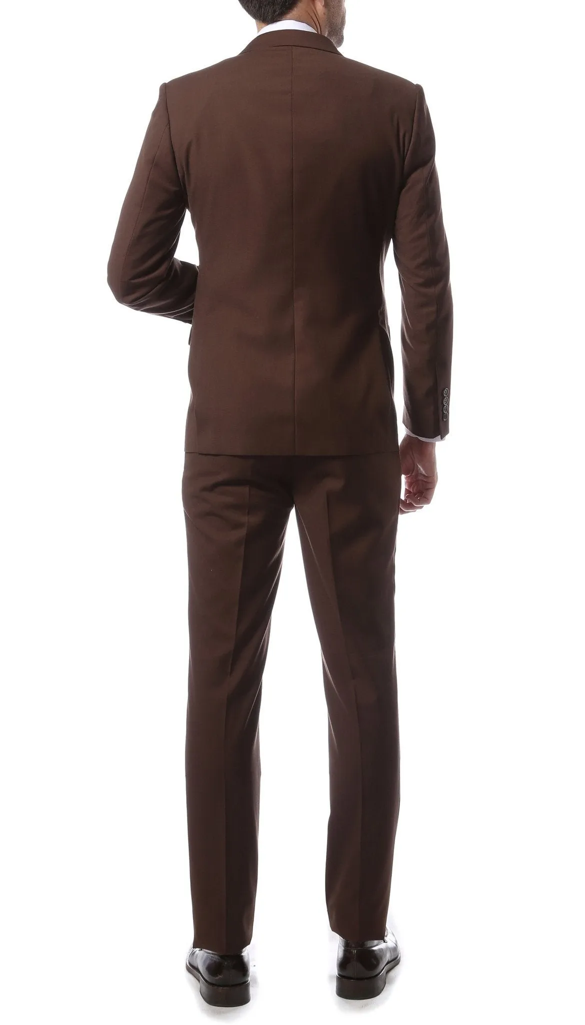 Mens ZNL22S 2pc 2 Button Slim Fit Brown Zonettie Suit