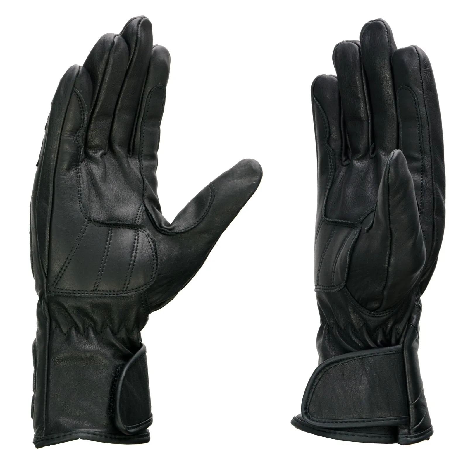 Milwaukee Leather SH451 Men's Black Leather Gauntlet Racing Motorcycle Hand Gloves with Wrist and Knuckle Padding Protection