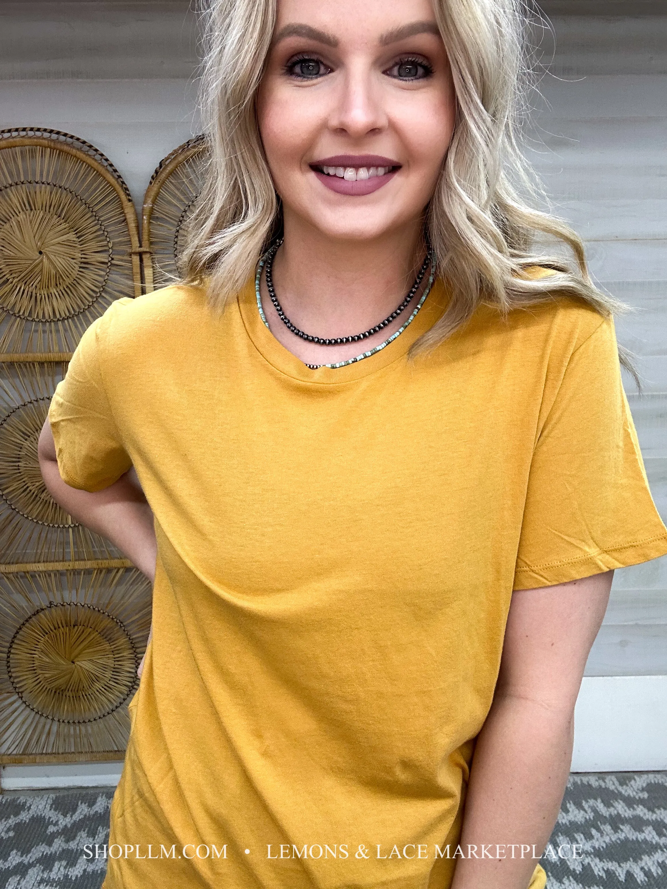 Mustard Better Than Basic Boyfriend Tee Round Neck