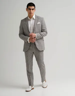 Navy & White Stripe Linen 2 Piece Suit